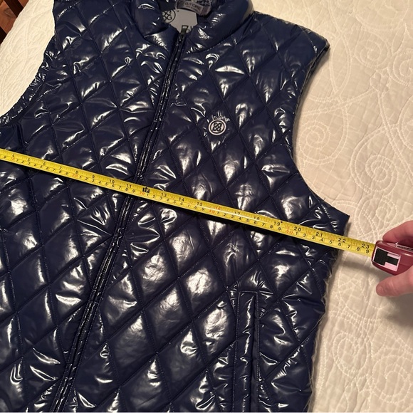 NWT G/FORE Golf Men’s Quilted Polished Nylon Wool Lined Puffer Vest Navy XL - Picture 6 of 13